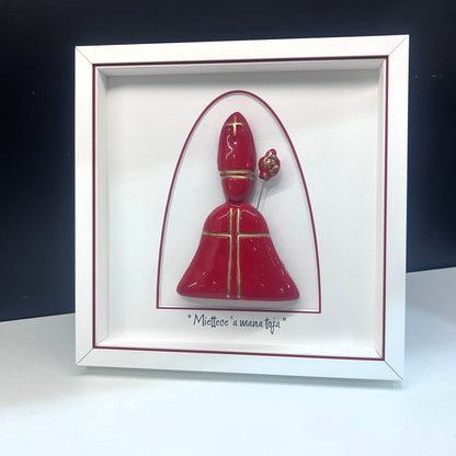 San Gennaro in gold-colored ceramic