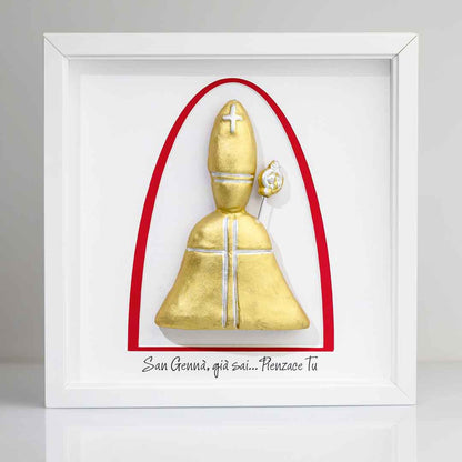 San Gennaro in ceramica 23x23 cm