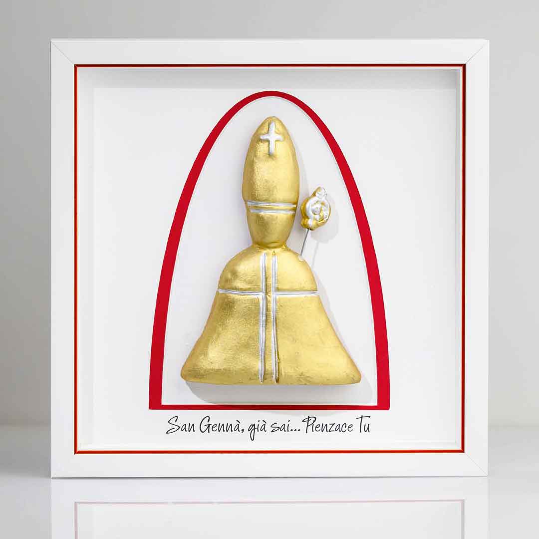 San Gennaro in ceramica 23x23 cm