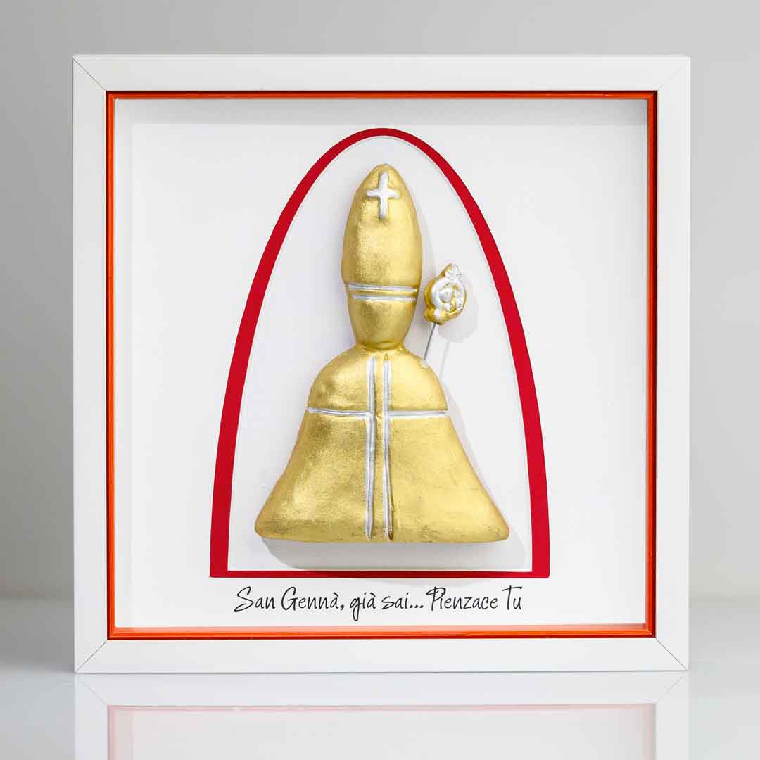 San Gennaro in ceramica 23x23 cm