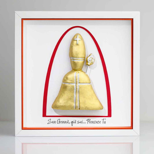 San Gennaro en céramique couleur or