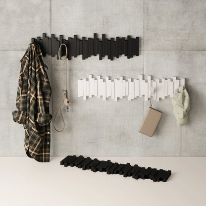 Appendiabiti da Parete a Scomparsa Sticks Bianco – 8 Ganci Umbra