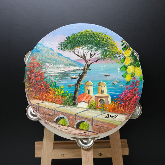 Hand-painted tambourine