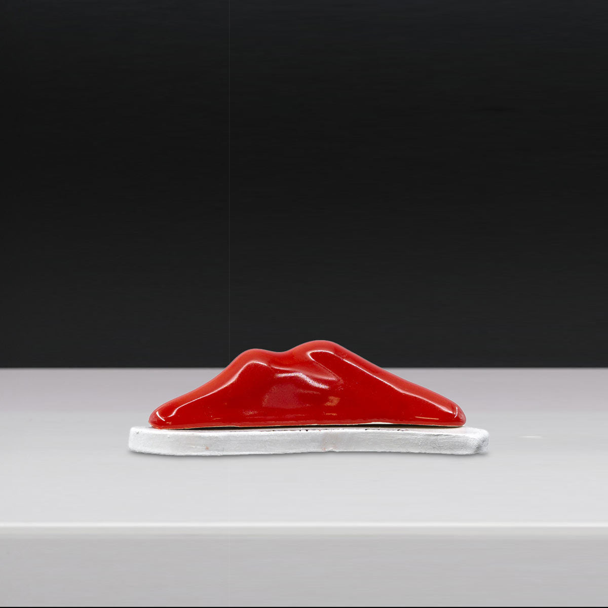 Red Ceramic Vesuvius Support – Handcrafted Decorative Object