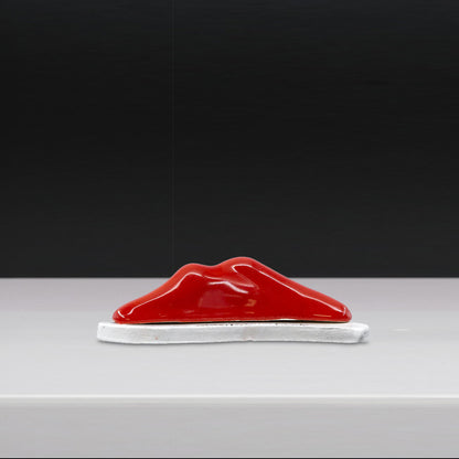 Red Ceramic Vesuvius Support – Handcrafted Decorative Object