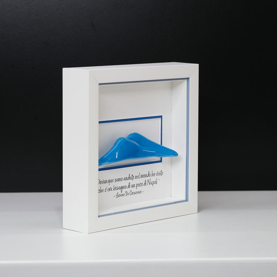 Vesuvio azzurro in ceramica