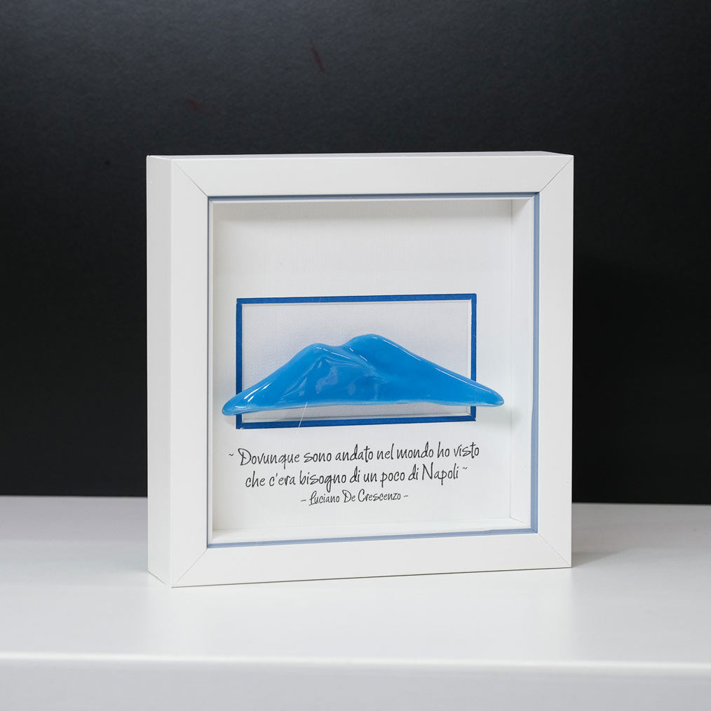Vesuvio azzurro in ceramica