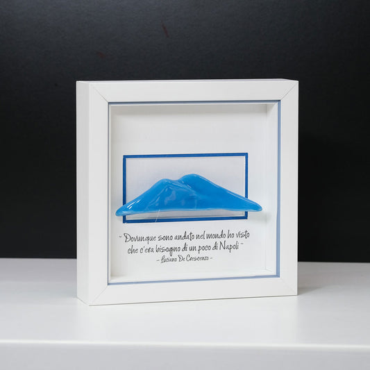 Vesuvio azzurro in ceramica