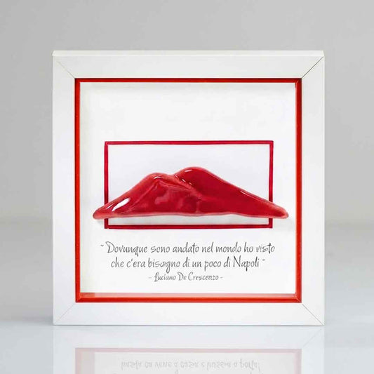 Vesuvio in Ceramica Rossa – 16x16 cm